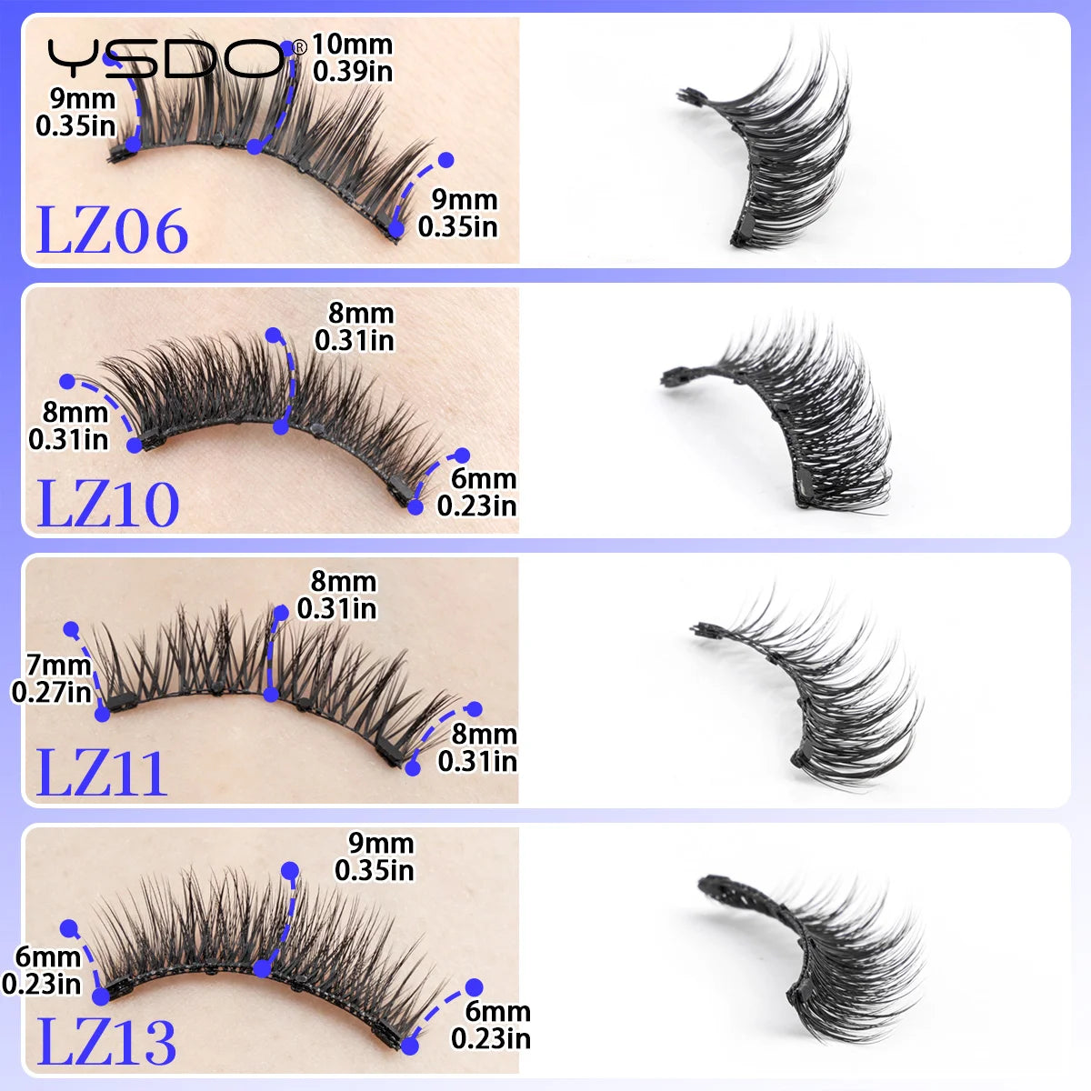 1 Pair Magnetic Lashes No Glue Needed Handmade Premium Natural 3D Magnetic Reusable Eyelash 3-Step Press On False Eyelash
